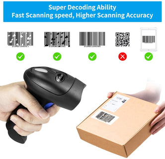 Handheld Barcode Scanner - Wireless Bluetooth QR Code Reader | Barcode ...
