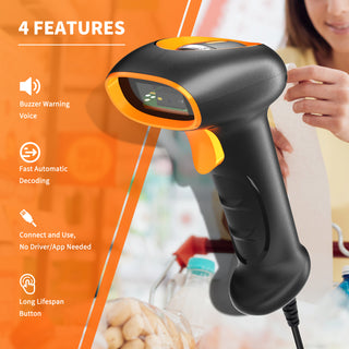 Handheld Barcode Scanner - Wireless Bluetooth QR Code Reader | Barcode ...