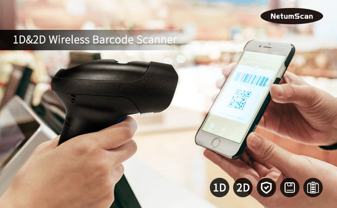 NSL8 Wireless 2D Barcode Scanner - Handheld QR Bar Code Reader Scan PD