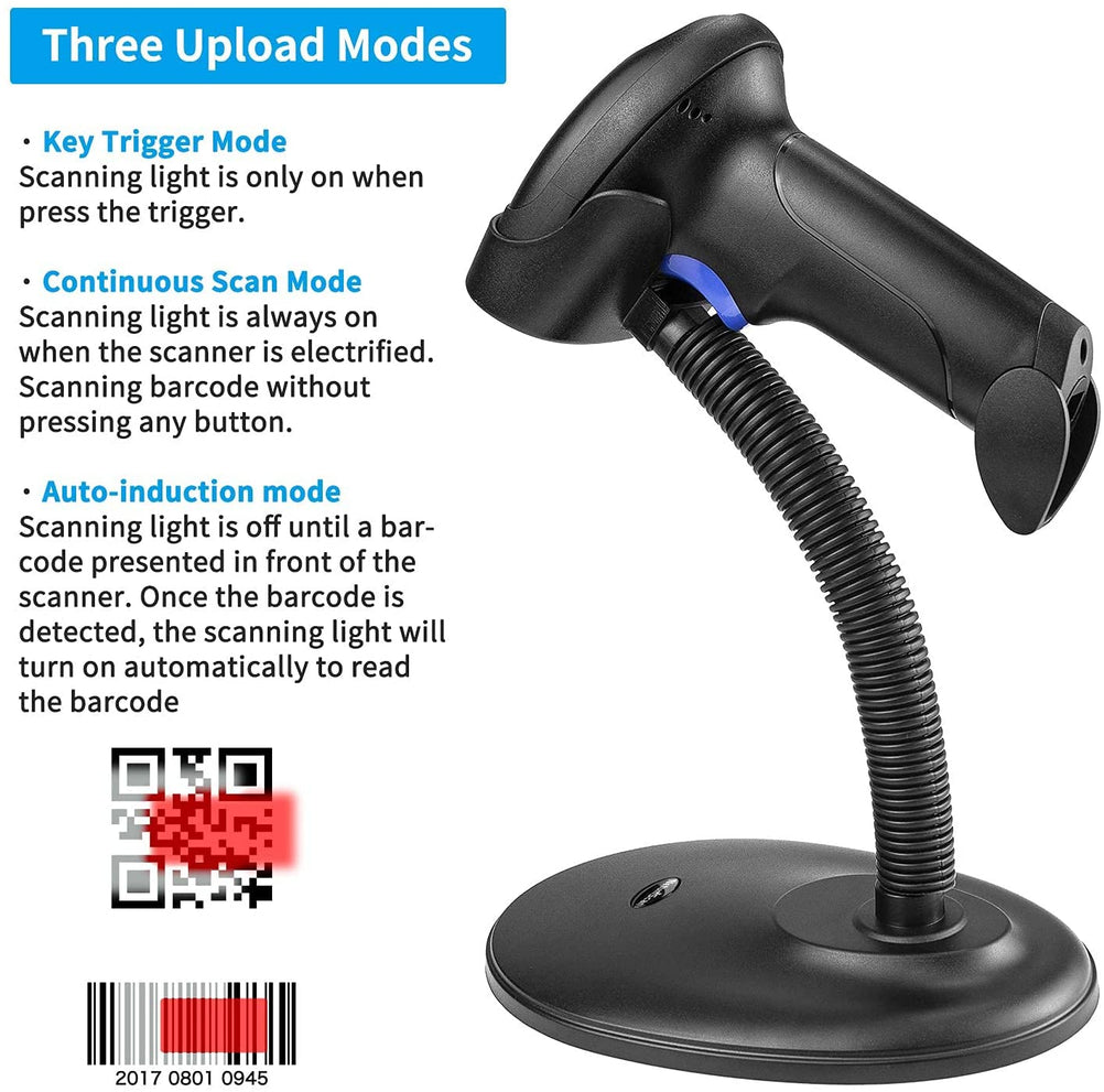 NetumScan Upgraded Version Wireless Barcode Scanner with Stand NSL8S